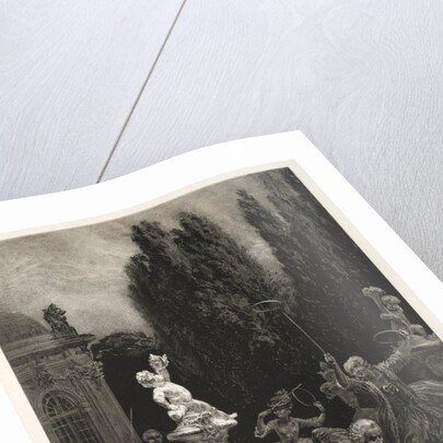 Essay on Stone with Brush and Scraper: Playing at Hoops on the Castle Terrace, 1851 by Adolph von Menzel