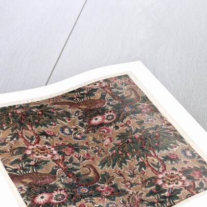 Glazed Chintz with Pheasant and Flower Design, c. 1816 by Bannister Hall