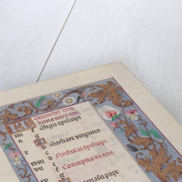 Hours of Queen Isabella the Catholic, Queen of Spain: Fol. 13r, December, c. 1500 by Master of the First Prayerbook of Maximillian