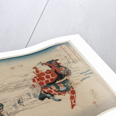 Ichikawa Norinosuke and Ichikawa Yonejuro as Morihachi and Yonehachi?, late 1830s or early 1840s by Hasegawa Sadanobu