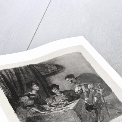 Illustrations for Faust: Méphistophelés is at Marthe, 1828 by Eugène Delacroi