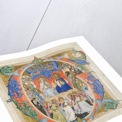 Initial G[audeamus omnes] from a Gradual: The Court of Heaven, 1371-77 by Don Silvestro dei Gherarducci