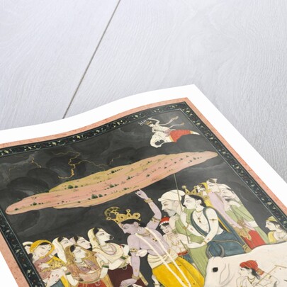 Krishna Lifting Mt. Govardhana, c. 1780-1790 by Unknown