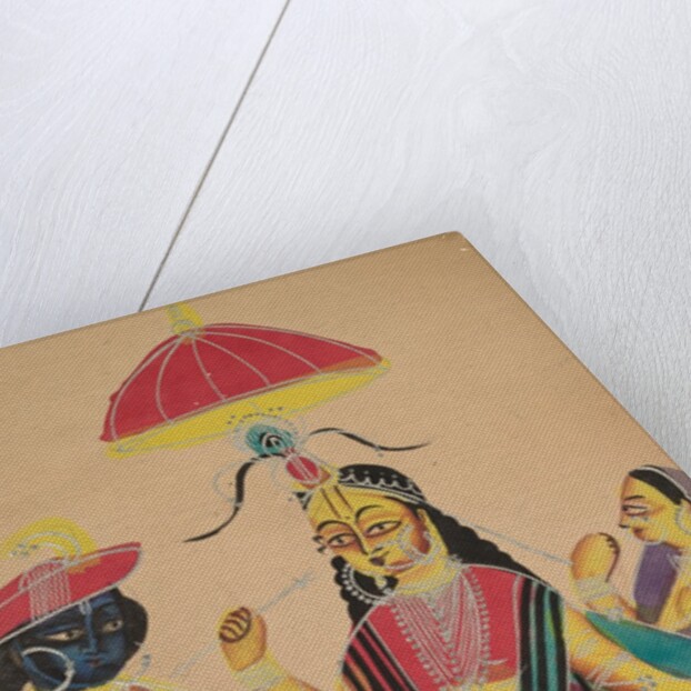 Krishna Standing by Radha who is Seated on a Chair, 1800s by Unknown