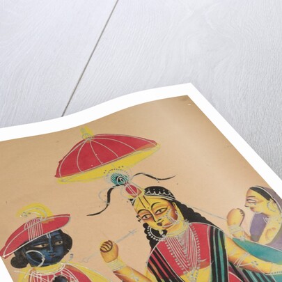 Krishna Standing by Radha who is Seated on a Chair, 1800s by Unknown