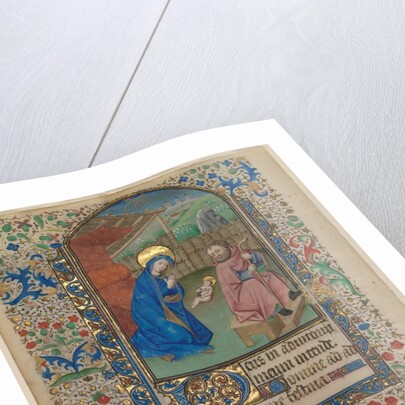 Leaf from a Book of Hours: The Nativity and Text, c. 1430 by Unknown