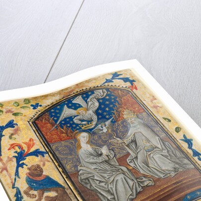 Leaf from a Book of Hours: Virgin and Child Enthroned, c. 1470-1480 by Guillaume Vrelant (circle of)