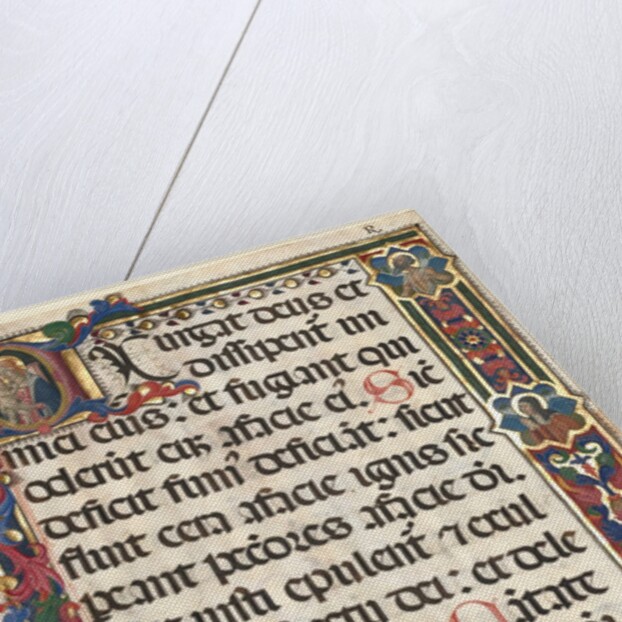 Leaf from a Psalter with Full Border with Medallions (Annunciation, SS. Jerome, Clare…, 1475 by Unknown