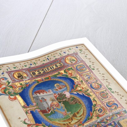 Leaf from a Psalter with Historiated Initial: King David, c. 1450 by Unknown
