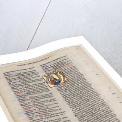 Leaf with Initial from a Latin Bible: Initial M: St. Paul with a Sword and a Book, c. 1220 by Vienna Moralized Bible Workshop