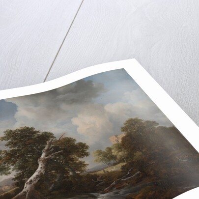 Low Waterfall in a Wooded Landscape with a Dead Beech Tree, c. 1660-1670 by Jacob van Ruisdael