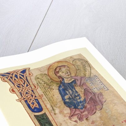 Miniature Excised from a Gospel Book: The Symbol of St. Matthew and Canon Tables by Unknown