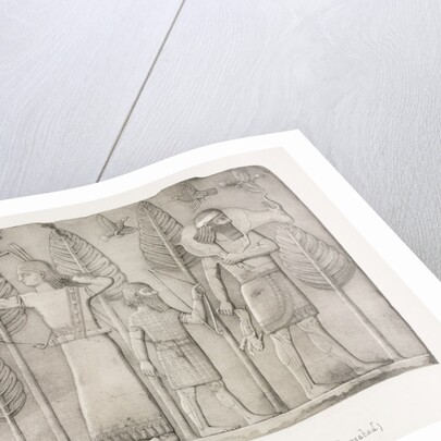 Monuments of Ninevah: Plate 32, Huntsmen with Gazelle, Hare and Birds, 1853 by Austen Henry Layard