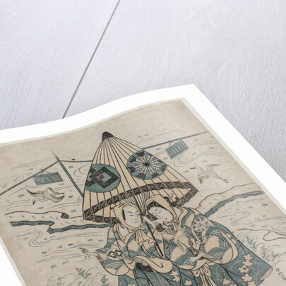 Nakamura Tomijuro and Nakamura Shichisaburo II as the Lovers Agemaki and Sukeroku, 1753 by Torii Kiyonobu II