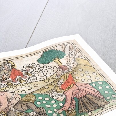Nüremberg Bible: Manna Falling from Heaven, 1400s by Unknown