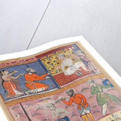 Page from Tales of a Parrot: Eighth night: The prince sent back to the place…, c. 1560 by Unknown