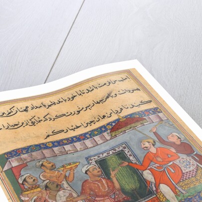 Page from Tales of a Parrot: Eleventh night: The Brahman, unable to select…, c. 1560 by Unknown