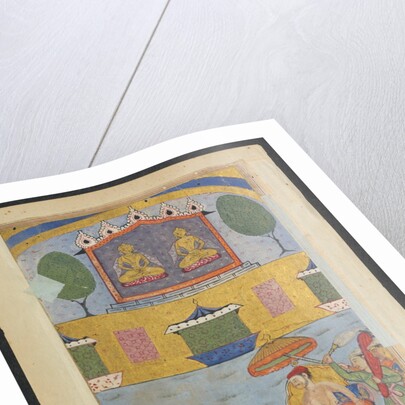 Page from Tales of a Parrot: Third night: The goldsmith and the carpenter…, c. 1560 by Unknown