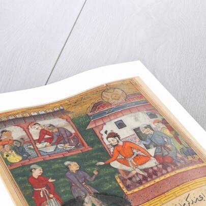 Page from Tales of a Parrot: Third night: The goldsmith judged; the bear cubs…, c. 156 by Unknown