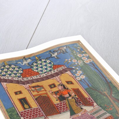Page from Tales of a Parrot: Twenty-sixth night: The parrot addresses Khujasta…, c1560 by Unknown