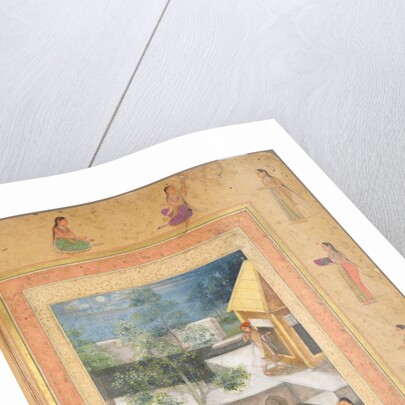 Page from the Late Shah Jahan Album: Harem Night-Bathing Scene, c. 1653 by Unknown