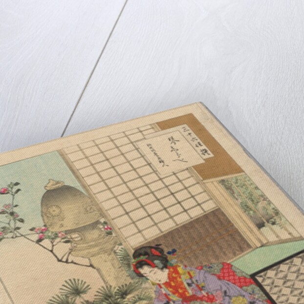 Playing the Koyo, A Lady from Nagoya of the Koka Era…, 1894 by Mizuno Toshikata