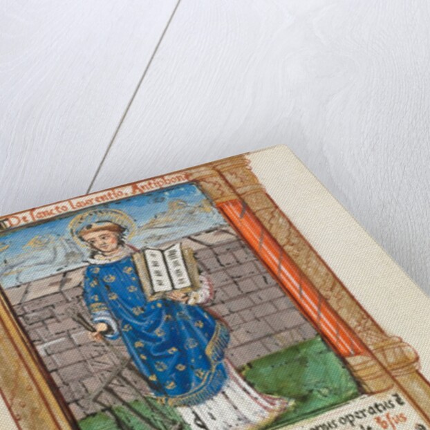 Printed Book of Hours: fol. 101r, St. Lawrence, 1510 by Guillaume Le Rouge