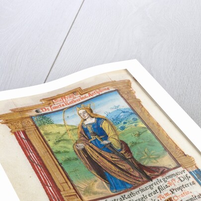 Printed Book of Hours: fol. 109v, St. Catherine, 1510 by Guillaume Le Rouge