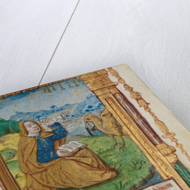 Printed Book of Hours: fol. 17r, St. John on Patmos, 1510 by Guillaume Le Rouge