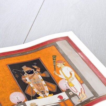 Raja Ram Singh worships Krishna as Brij Nathji, c. 1820 by Unknown