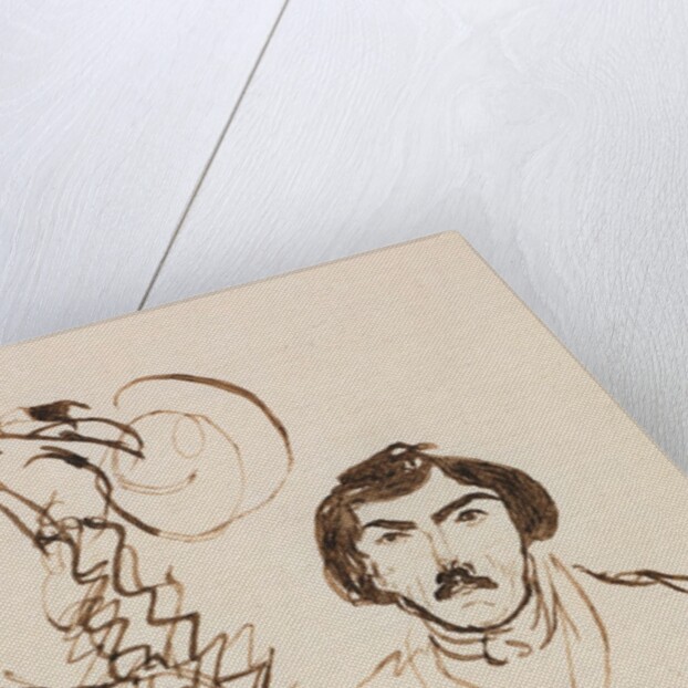 Self-Portrait with Portrait of Delacroix, c. 1845 by George Sand