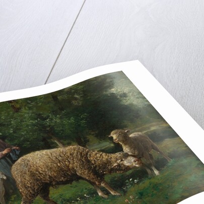 Shepherdess with Sheep, c. 1876 by Charles-Émile Jacque