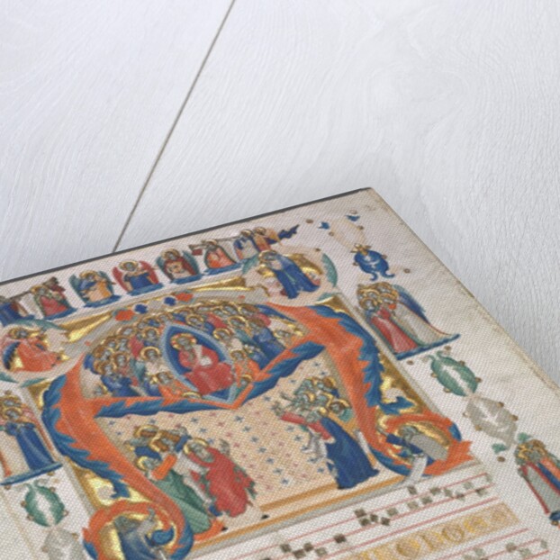 Single Leaf Excised from an Antiphonary: Inital A[spiciens a longe] with Christ in Majesty by Unknown