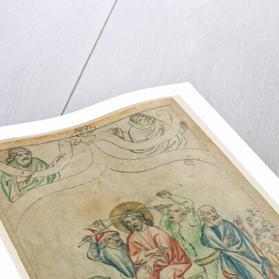 Single Leaf from a 'Biblia Pauperum': Christ Carrying the Cross, c. 1410 by Unknown