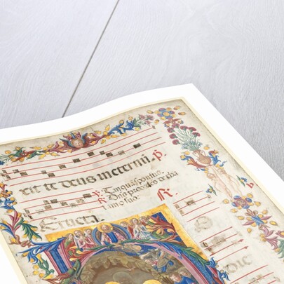 Single Leaf from an Antiphonary: Initial H[odie nobis] with The Nativity, 1471 by Benvenuto di Giovanni