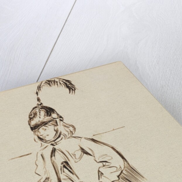Study of a Child in Helmet and Boots by Charles Samuel Keene