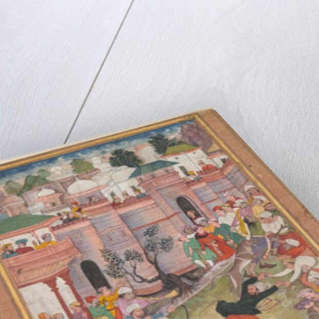 The game of wolf-running in Tabriz, from an Akbar-nama, c. 1595-1600 by Banwari