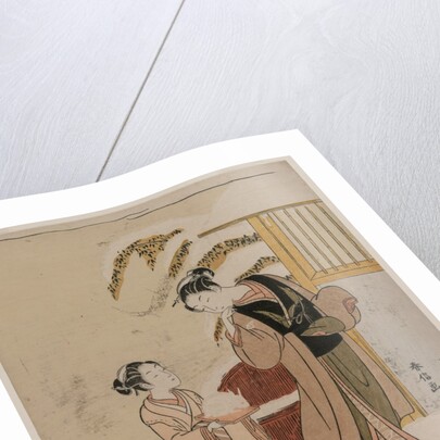 Young Woman Admiring a Snow Rabbit, late 1760s by Suzuki Harunobu