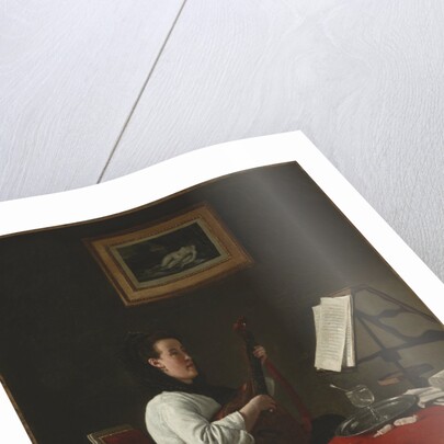 Young Woman with a Mandolin, Portrait of Louison Köhler, c. 1873-1874 by François Bonvin