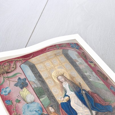 Hours of Queen Isabella the Catholic, Queen of Spain: Fol. 189v, St. Catherine, c. 1500 by Master of the First Prayerbook of Maximillian