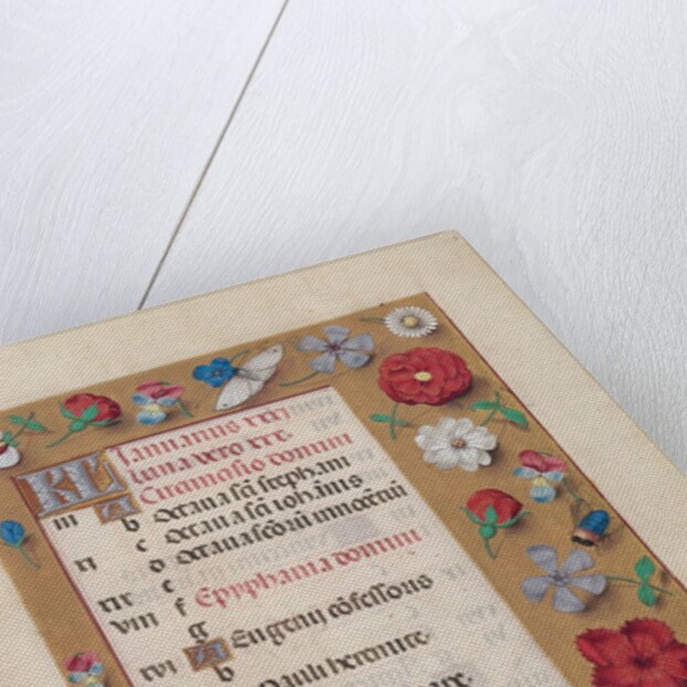 Hours of Queen Isabella the Catholic, Queen of Spain: Fol. 2r, January - Feast, c. 1500 by Master of the First Prayerbook of Maximillian