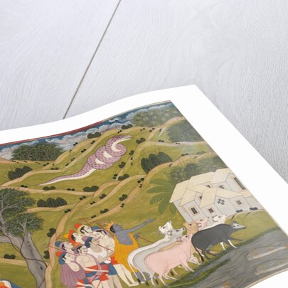 Krishna Returns with the Cowherds to Braj, from a Bhagavata Purana, c. 1830 by Unknown