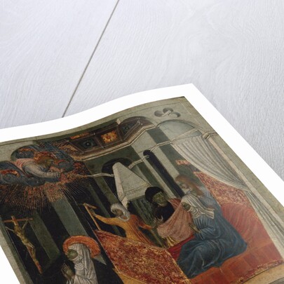 Saint Catherine of Siena Beseeching Christ to Resuscitate Her Mother, ca. 1447-65 by Giovanni di Paolo