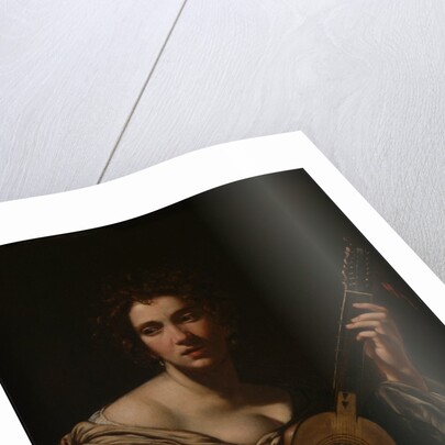 Woman Playing a Guitar, ca. 1618 by Simon Vouet