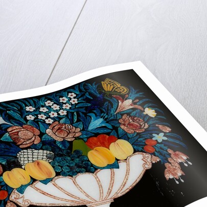 Still Life - Flowers and Fruit in White and Pink Bowl, 1840-60 by Unknown