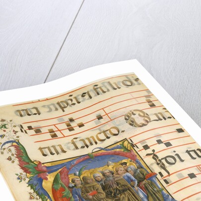 Manuscript Illumination with All Saints in an Initial V, from an Antiphonary, 1450-60 by Cosmè Tura
