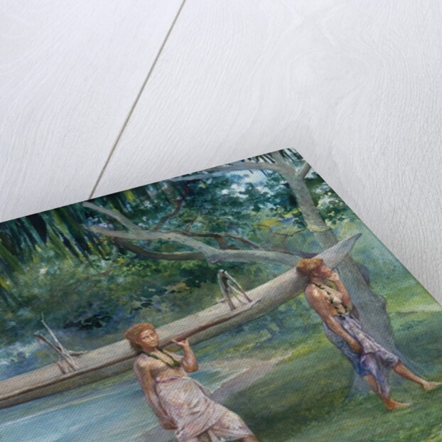 Girls Carrying a Canoe, Vaiala in Samoa, 1891 by John La Farge
