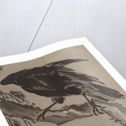 Crow and the Moon, ca. 1887 by Kawanabe Kyosai