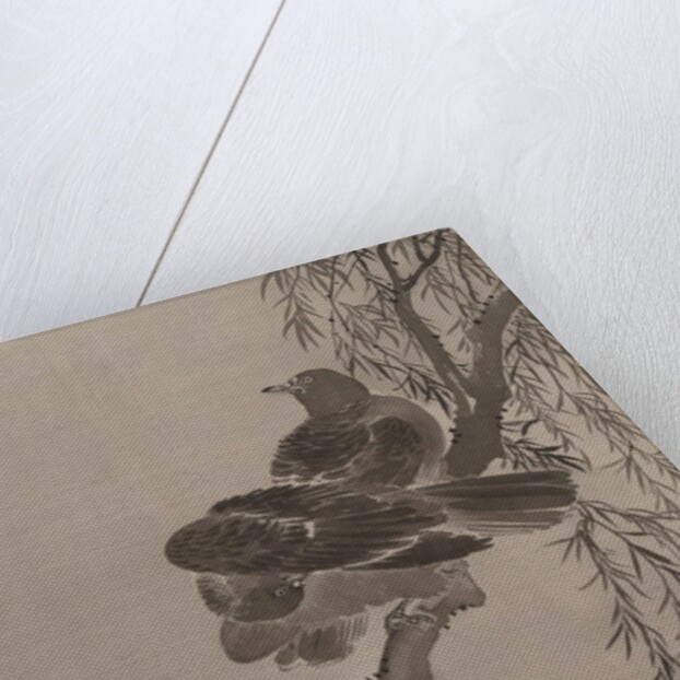 Two Birds on a Branch, ca. 1887 by Kawanabe Kyosai