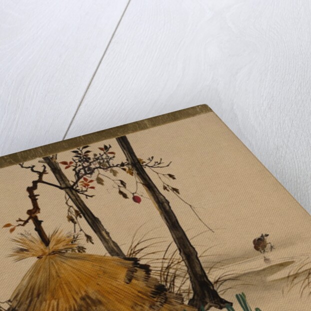 Lacquer Paintings of Various Subjects: Snow Shelter for a Tree with Sparrow, 1882 by Shibata Zeshin